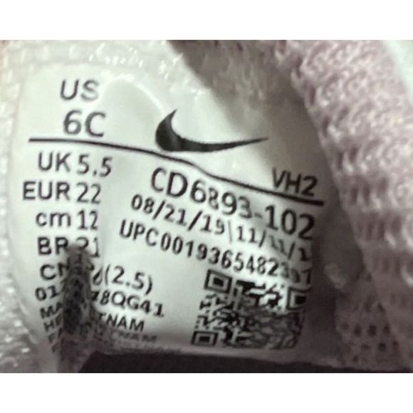 2019 NWOB Infant Nike Air Max Excee Iced Lilac (TD) Size 6C - Picture 6 of 6